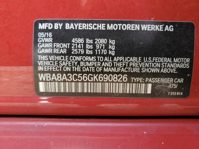 VIN WBA8A3C56GK690826 2016 BMW 3 Series, 320 XI no.12