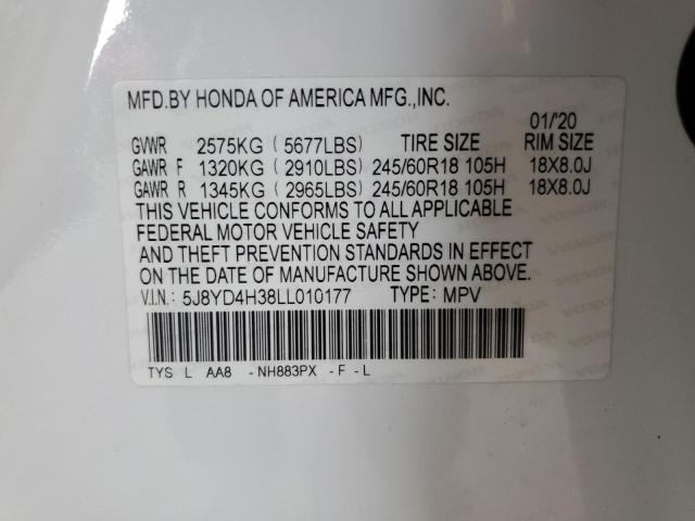 2020 ACURA MDX - 5J8YD4H38LL010177