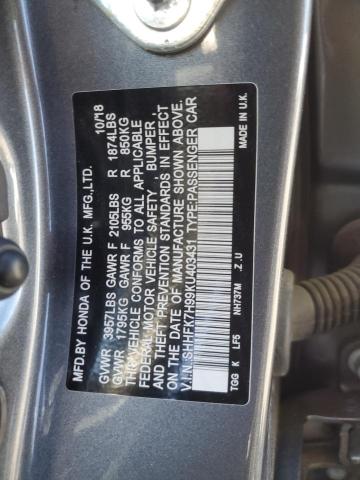 2019 HONDA CIVIC SPOR - SHHFK7H99KU403431