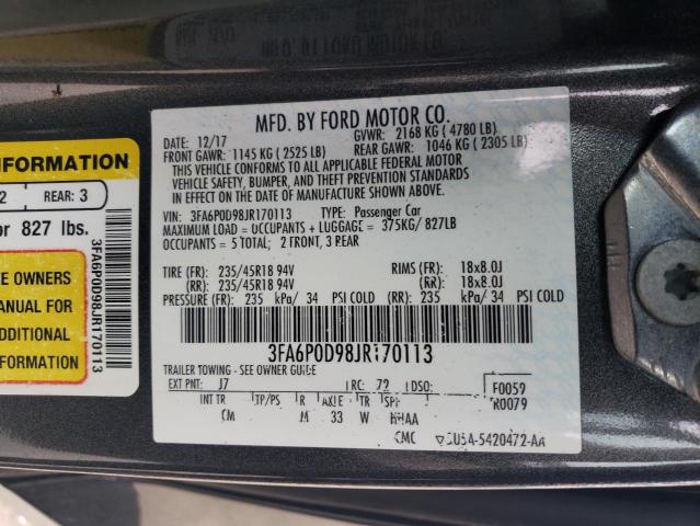 2018 FORD FUSION TIT - 3FA6P0D98JR170113