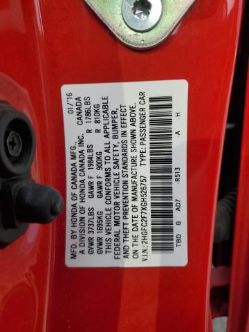 2016 HONDA CIVIC EX - 2HGFC2F7XGH526757