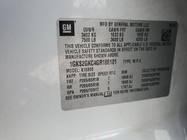 2016 GMC YUKON XL K - 1GKS2GKC4GR188101