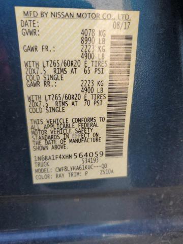 2017 NISSAN TITAN XD S - 1N6BA1F4XHN564059