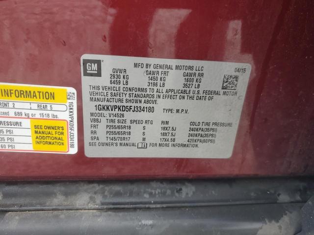 VIN 1GKKVPKD5FJ334180 2015 GMC Acadia, Sle no.13