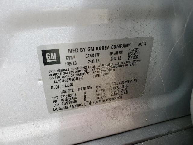 2015 BUICK ENCORE CON - KL4CJFSB2FB045749