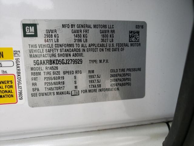 2016 BUICK ENCLAVE - 5GAKRBKD5GJ279929