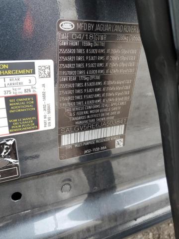 2018 LAND ROVER RANGE ROVE - SALGV5RE6JA503841