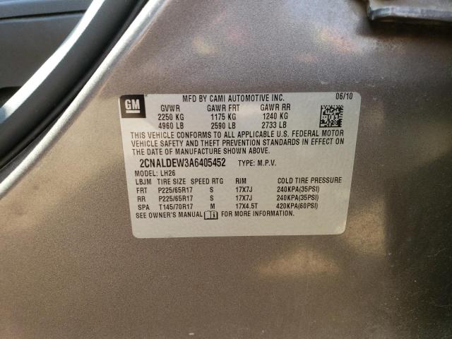 2010 CHEVROLET EQUINOX LT 2CNALDEW3A6405452  72237794