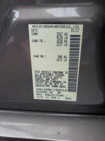 2017 NISSAN ALTIMA 2.5 - 1N4AL3AP6HC190010
