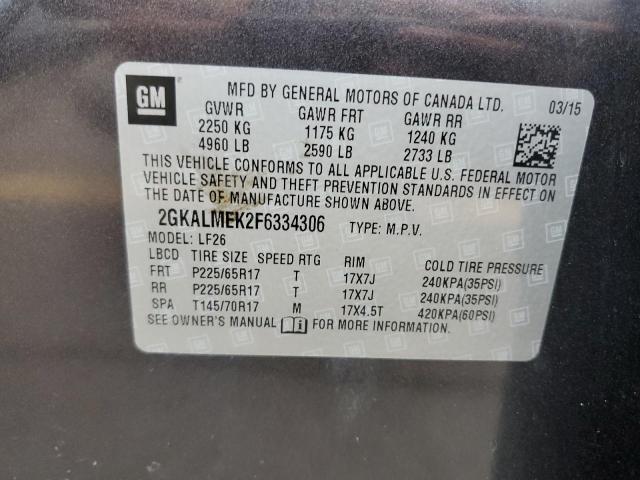 VIN 2GKALMEK2F6334306 2015 GMC Terrain, Sle no.13