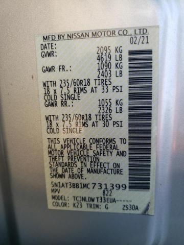 2021 NISSAN ROGUE SV - 5N1AT3BB1MC731399