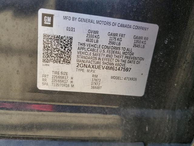 2021 CHEVROLET EQUINOX LT - 2GNAXUEV4M6147597