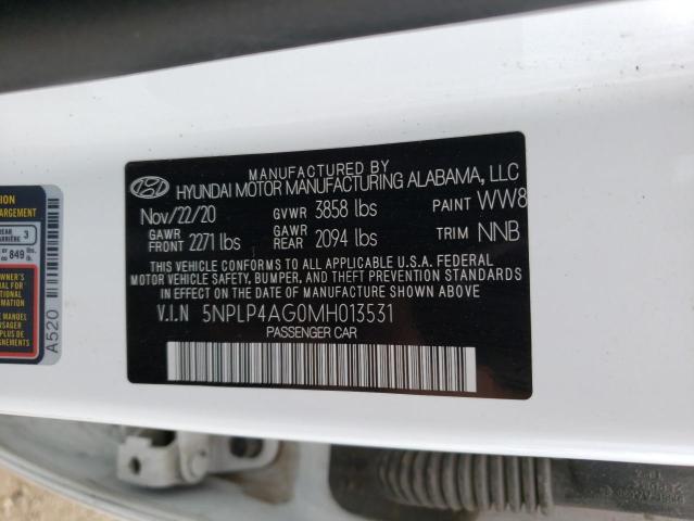 VIN 5NPLP4AG0MH013531 2021 Hyundai Elantra, Limited no.12