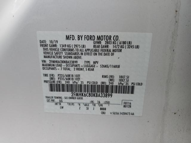 2019 FORD FLEX SEL - 2FMHK6C80KBA33899