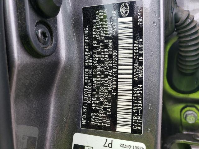 2016 TOYOTA CAMRY HYBR - 4T1BD1FK1GU179790