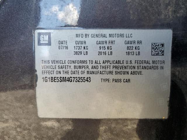 2016 CHEVROLET CRUZE LT - 1G1BE5SM4G7325543