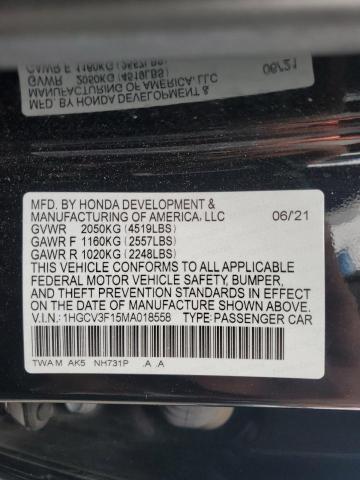 VIN 1HGCV3F15MA018558 2021 Honda Accord, Hybrid no.12