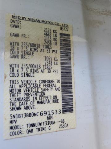 2022 NISSAN ROGUE SV - 5N1BT3BB0NC691533