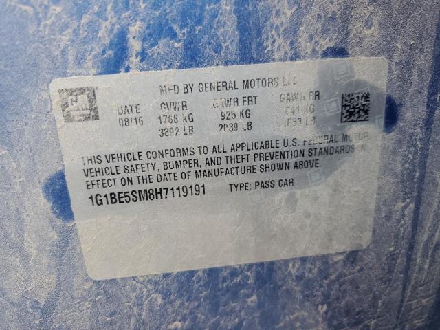 2017 CHEVROLET CRUZE LT - 1G1BE5SM8H7119191