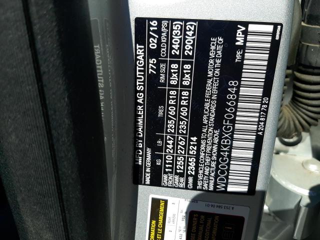 2016 MERCEDES-BENZ GLC 300 4M - WDC0G4KBXGF066848