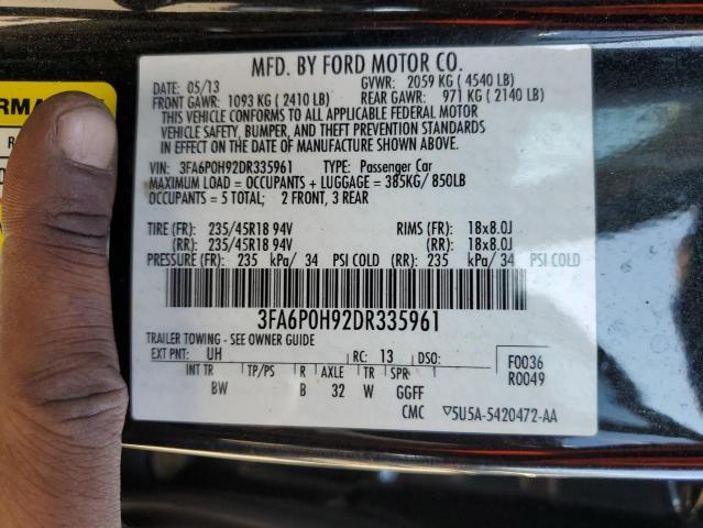 VIN 3FA6P0H92DR335961 2013 Ford Fusion, SE no.12