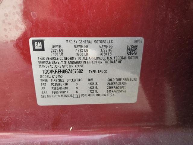 2016 CHEVROLET SILVERADO - 1GCVKREH0GZ407602