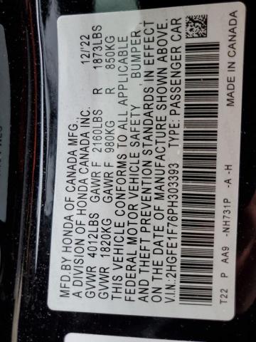 2023 HONDA CIVIC EX - 2HGFE1F76PH303393