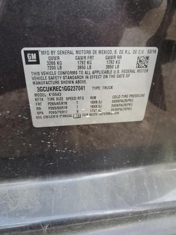 2016 CHEVROLET SILVERADO - 3GCUKREC1GG237041