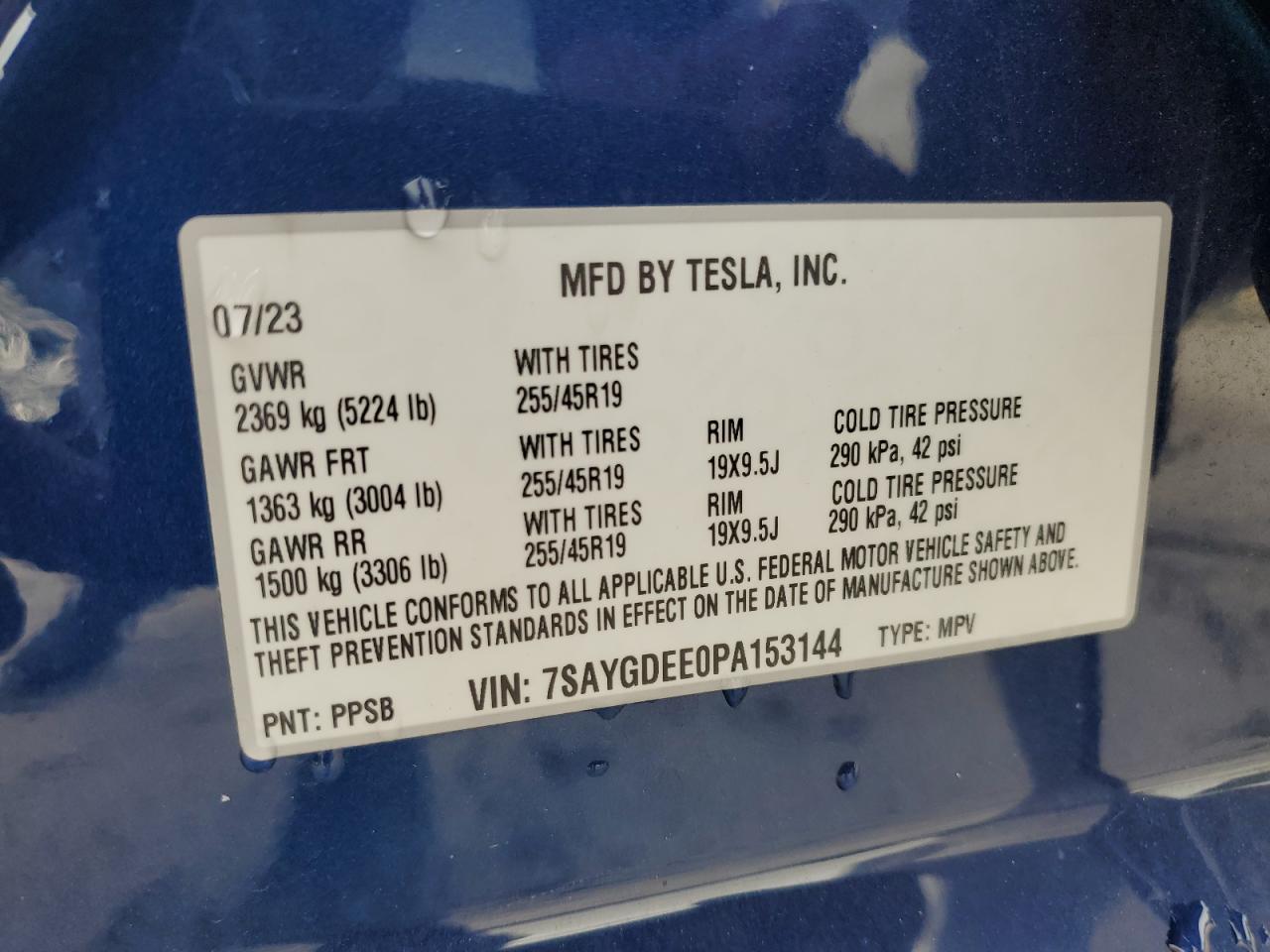 Lot #2989212631 2023 TESLA MODEL Y