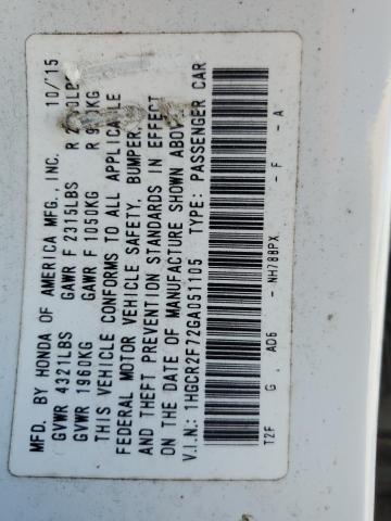 2016 HONDA ACCORD EX - 1HGCR2F72GA051105