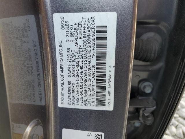 VIN 1HGCV1F11LA095530 2020 HONDA ACCORD no.12