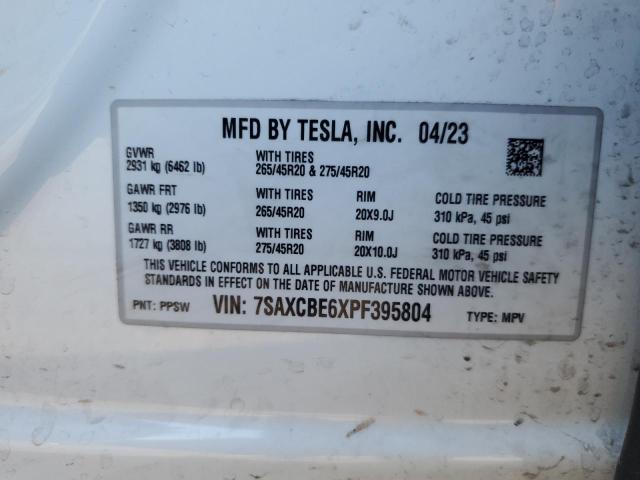 VIN 7SAXCBE6XPF395804 2023 Tesla MODEL X no.13