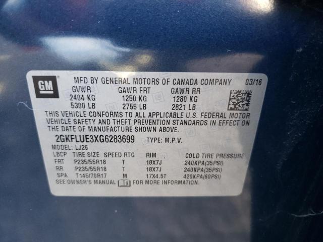 VIN 2GKFLUE3XG6283699 2016 GMC Terrain, Slt no.13