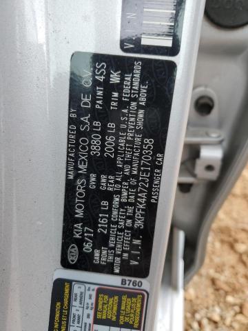 VIN 3KPFK4A72JE170358 2018 KIA Forte, LX no.12