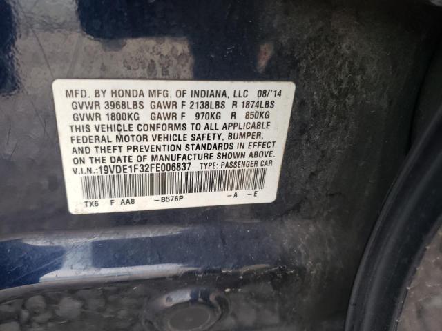 2015 ACURA ILX 20 19VDE1F32FE006837