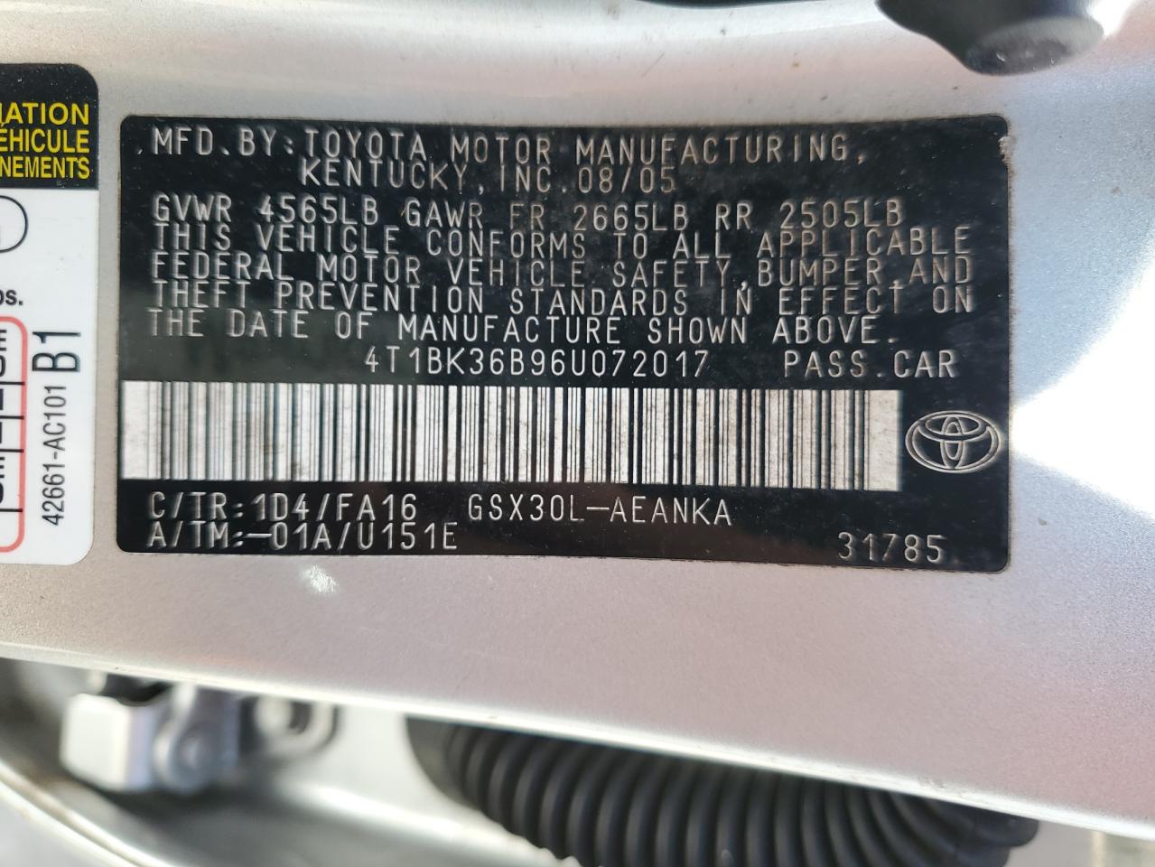 Lot #2869739078 2006 TOYOTA AVALON XL