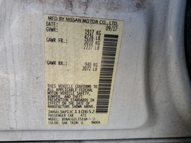 2018 NISSAN ALTIMA 2.5 - 1N4AL3AP1JC110652