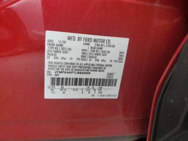 2020 FORD EDGE ST - 2FMPK4AP7LBB40606