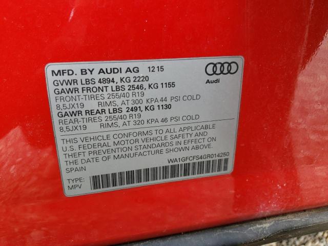2016 AUDI Q3 PRESTIG WA1GFCFS4GR014250