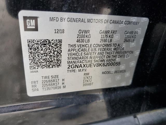 2019 CHEVROLET EQUINOX LT - 2GNAXUEV8K6200055