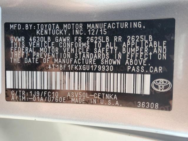 VIN 4T1BF1FKXGU179930 2016 Toyota Camry, LE no.12