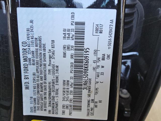 VIN 3LN6L5D98KR609195 2019 Lincoln MKZ, Reserve I no.12