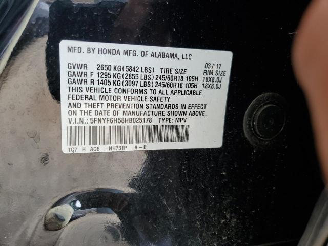 2017 HONDA PILOT EXL - 5FNYF6H58HB025178