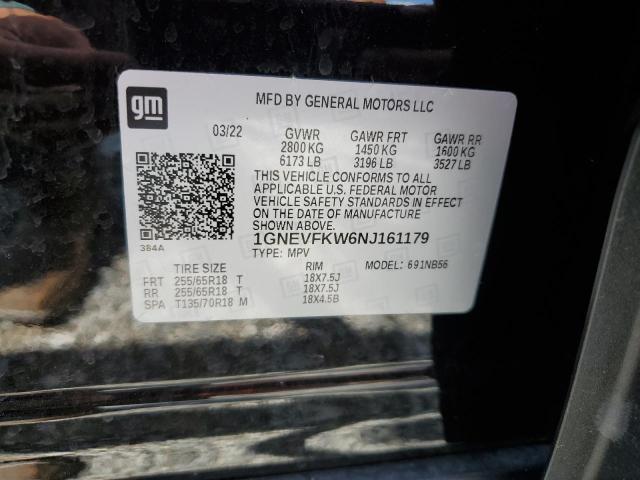 2022 CHEVROLET TRAVERSE L - 1GNEVFKW6NJ161179
