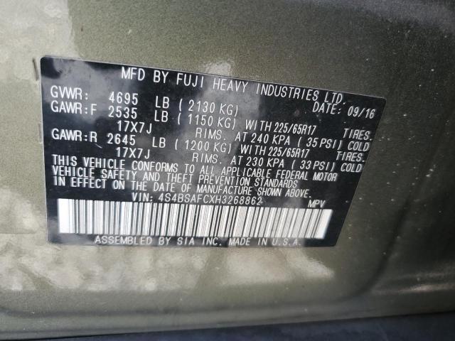 VIN 4S4BSAFCXH3268862 2017 Subaru Outback, 2.5I Pre... no.13