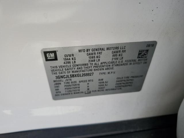 2016 CHEVROLET TRAX 1LT - 3GNCJLSBXGL268827