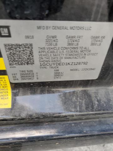 2019 CHEVROLET SILVERADO - 1GCUYDED1KZ128792