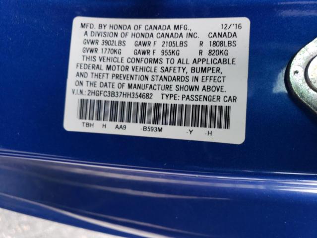 2017 HONDA CIVIC EX - 2HGFC3B37HH354682