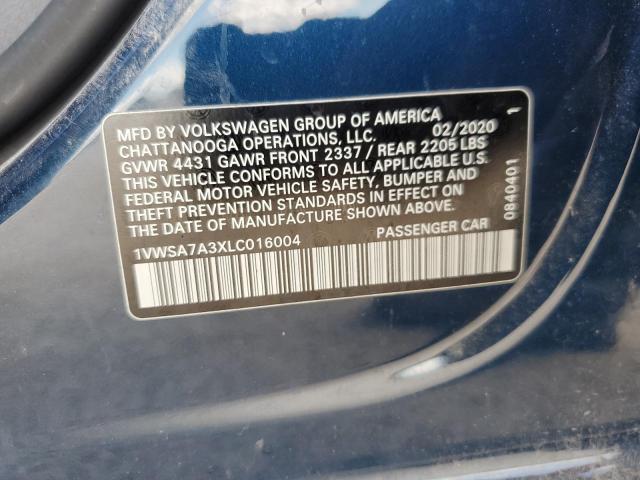 2020 VOLKSWAGEN PASSAT SE - 1VWSA7A3XLC016004