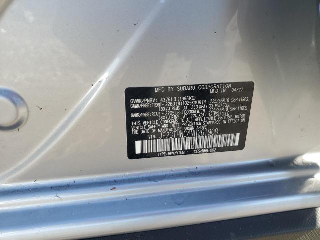 2022 SUBARU CROSSTREK - JF2GTHNC4NH261908